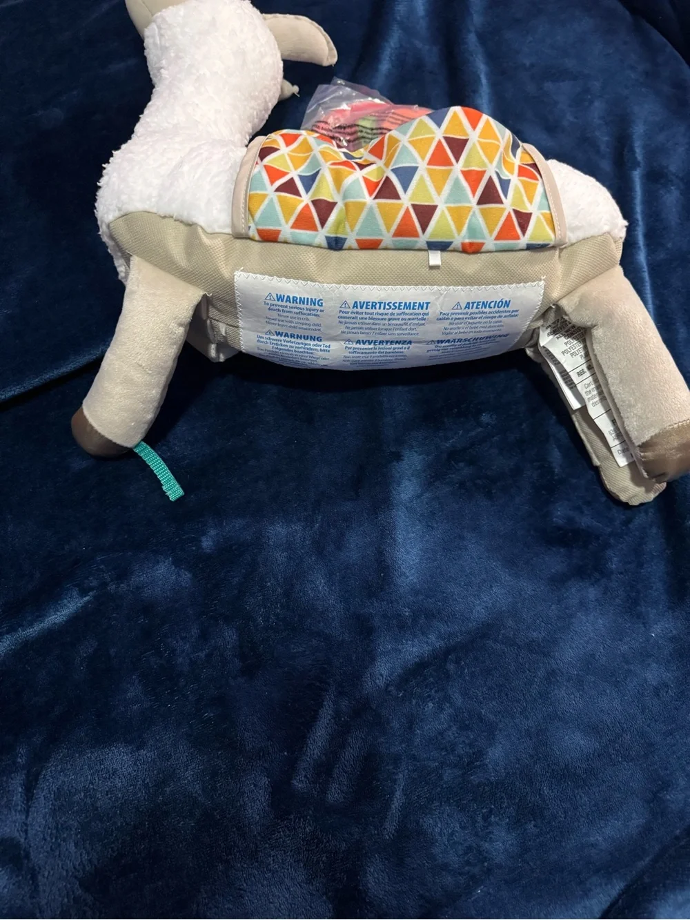 Fisher Price Llama Grow with Me Tummy Time Pillow Plush Infant Baby Toy  New